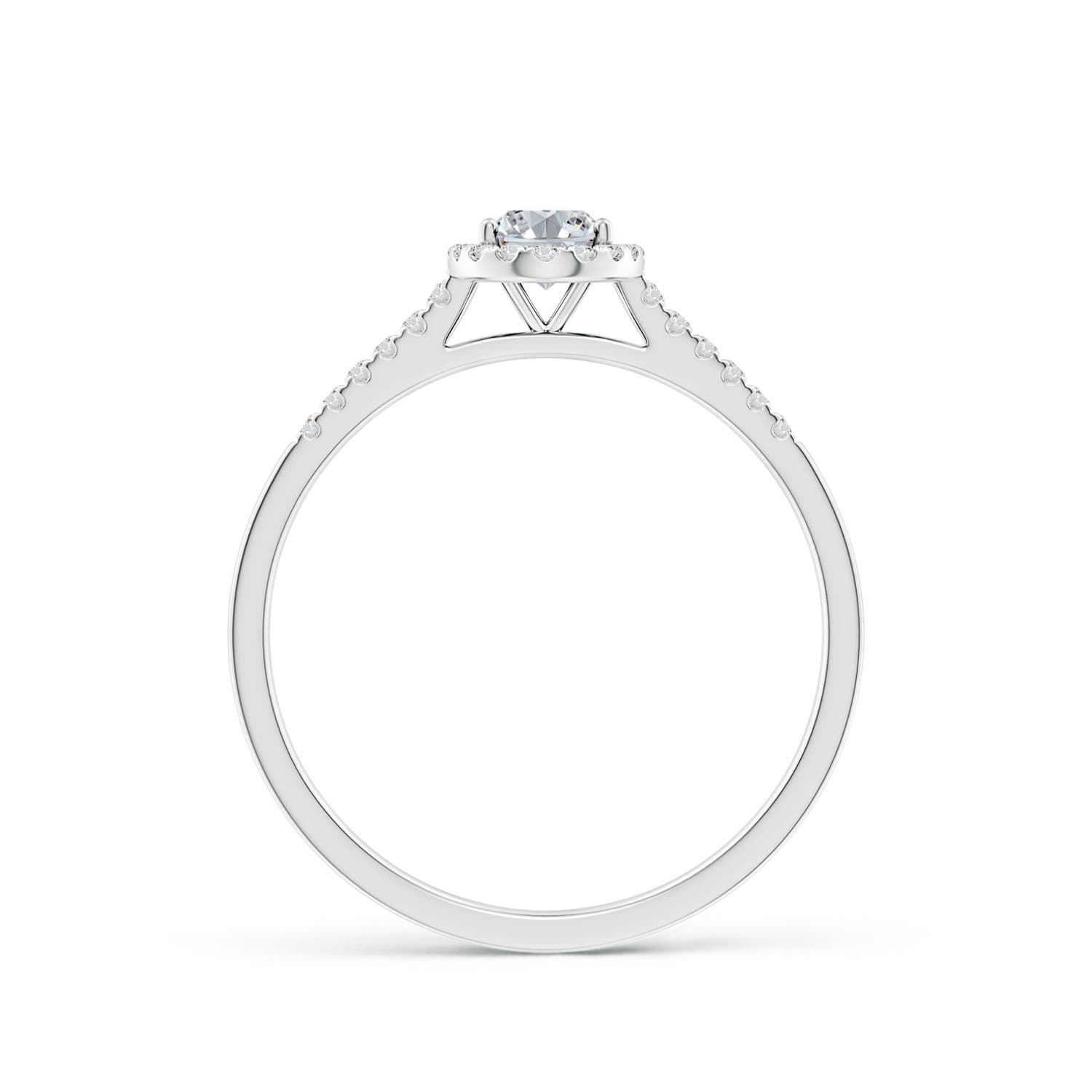 6x4mm HSI2 Oval Diamond Halo Ring with Accents in White Gold - side 2