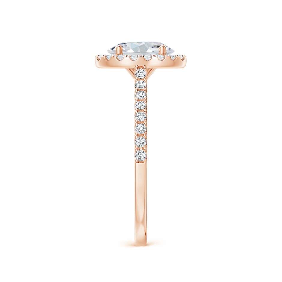 8x6mm GHVS Oval Diamond Halo Ring with Accents in Rose Gold side 299
