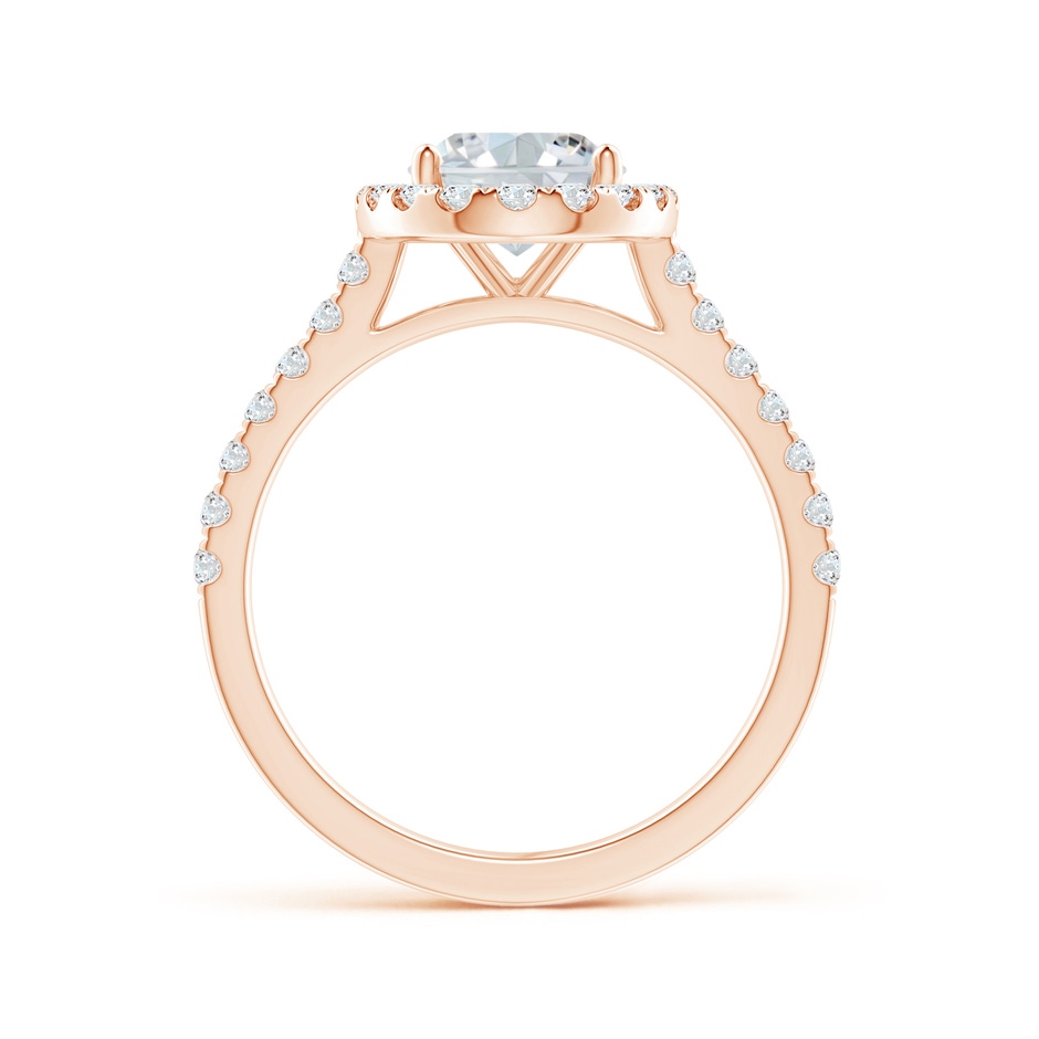 9x7mm GHVS Oval Diamond Halo Ring with Accents in Rose Gold side 199