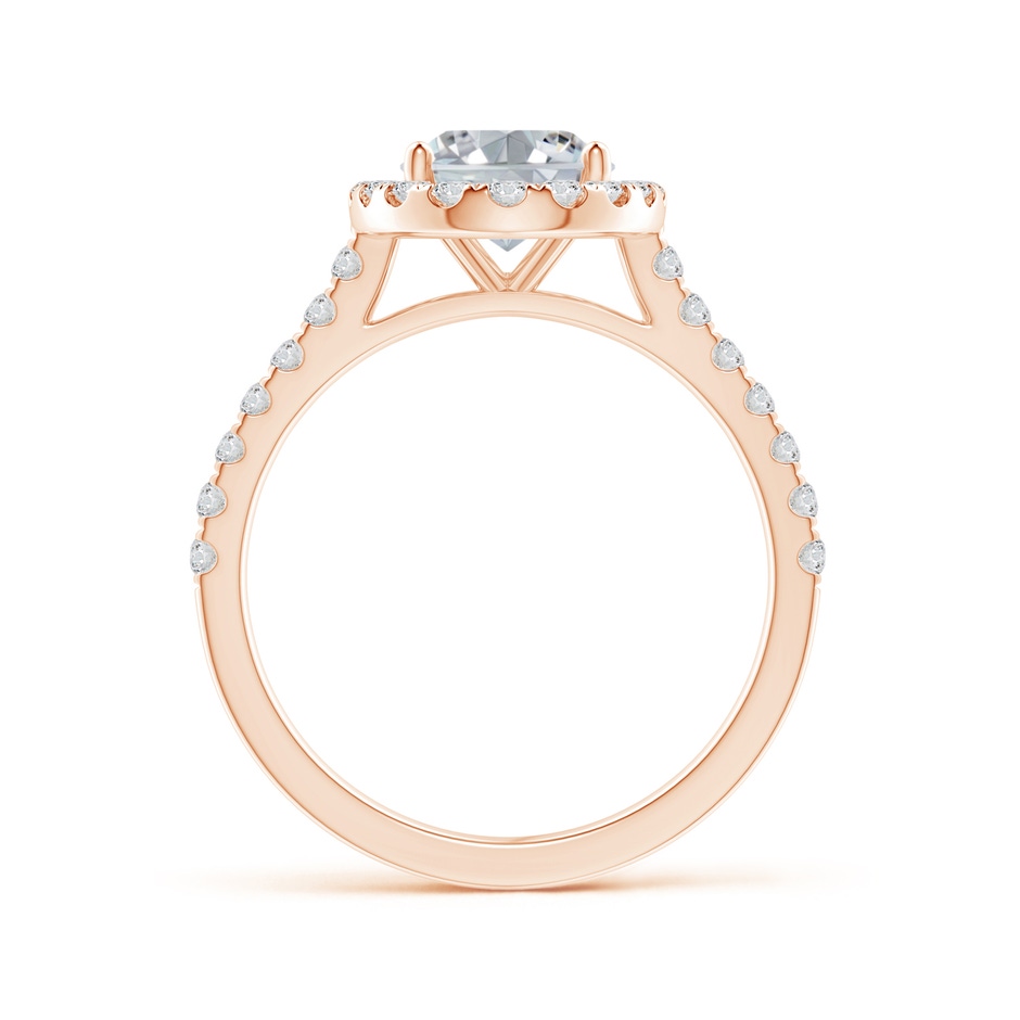 9x7mm HSI2 Oval Diamond Halo Ring with Accents in Rose Gold side 199