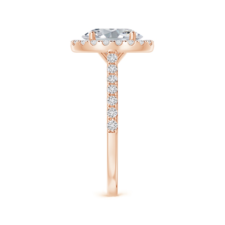 9x7mm HSI2 Oval Diamond Halo Ring with Accents in Rose Gold side 299