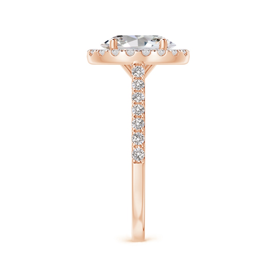 9x7mm II1 Oval Diamond Halo Ring with Accents in Rose Gold side 299