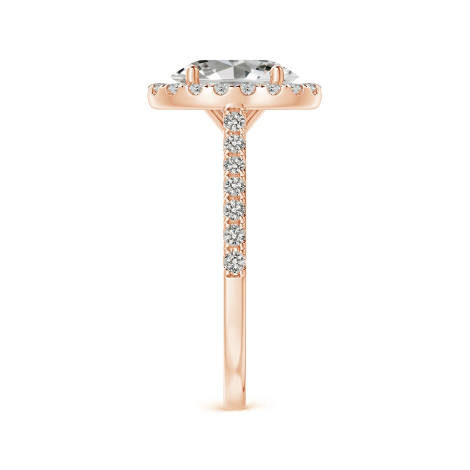 9x7mm JI2 Oval Diamond Halo Ring with Accents in Rose Gold side 299