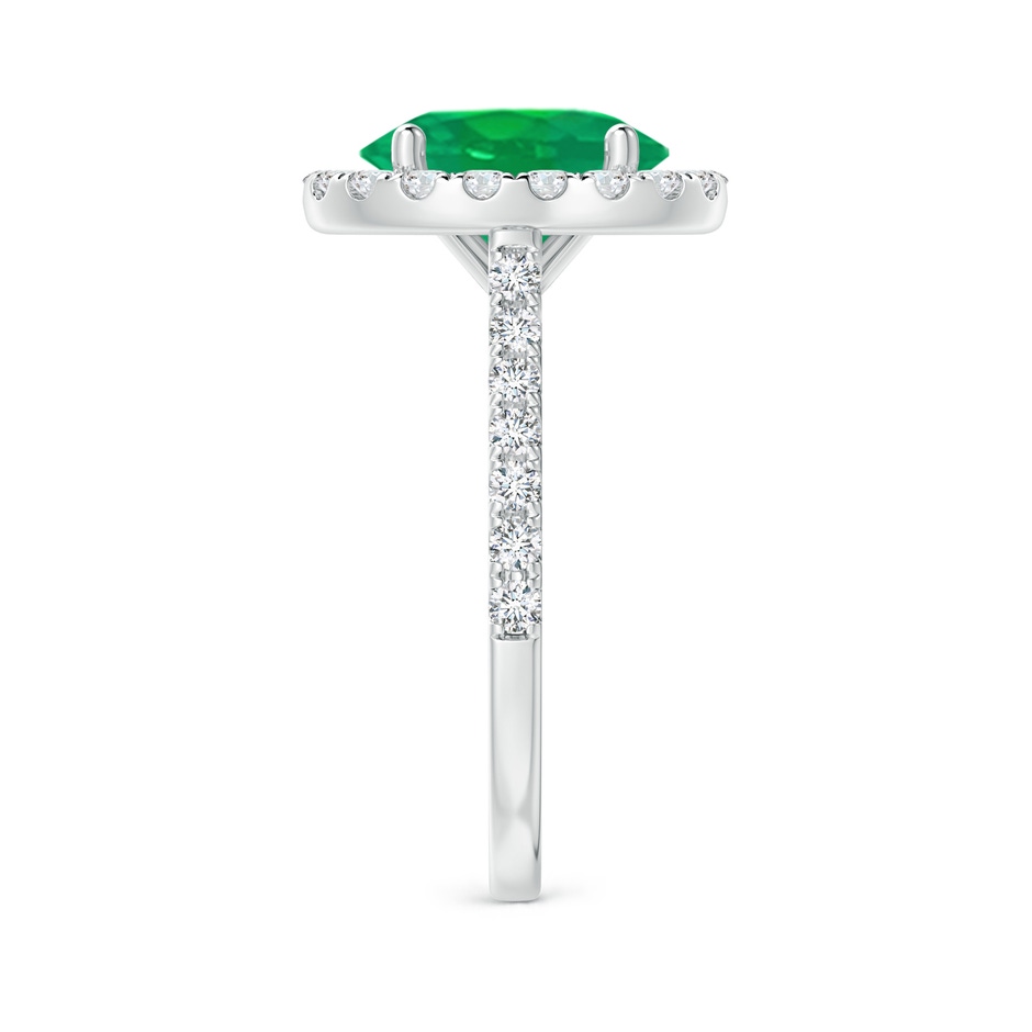 10x8mm AA Oval Emerald Halo Ring with Diamond Accents in P950 Platinum side 299