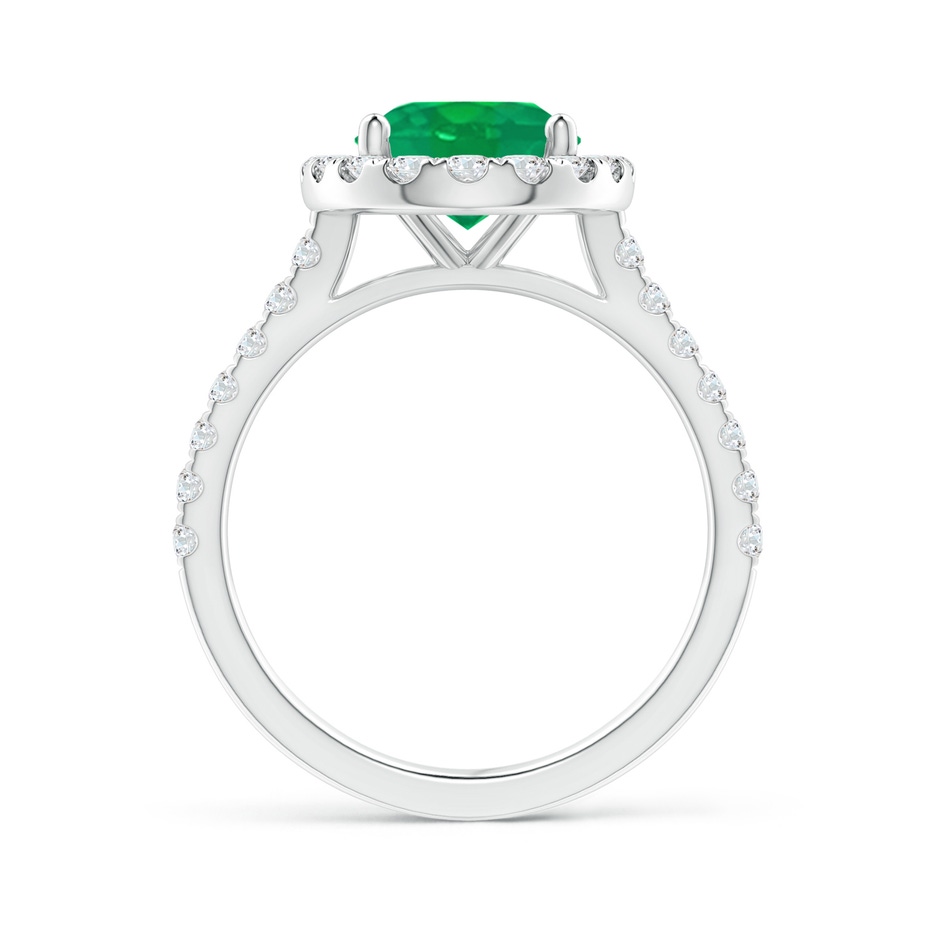 10x8mm AA Oval Emerald Halo Ring with Diamond Accents in White Gold side 199