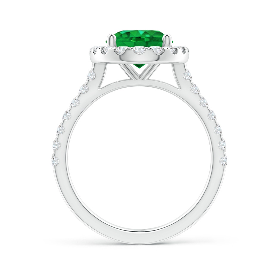 10x8mm AAA Oval Emerald Halo Ring with Diamond Accents in P950 Platinum side 199
