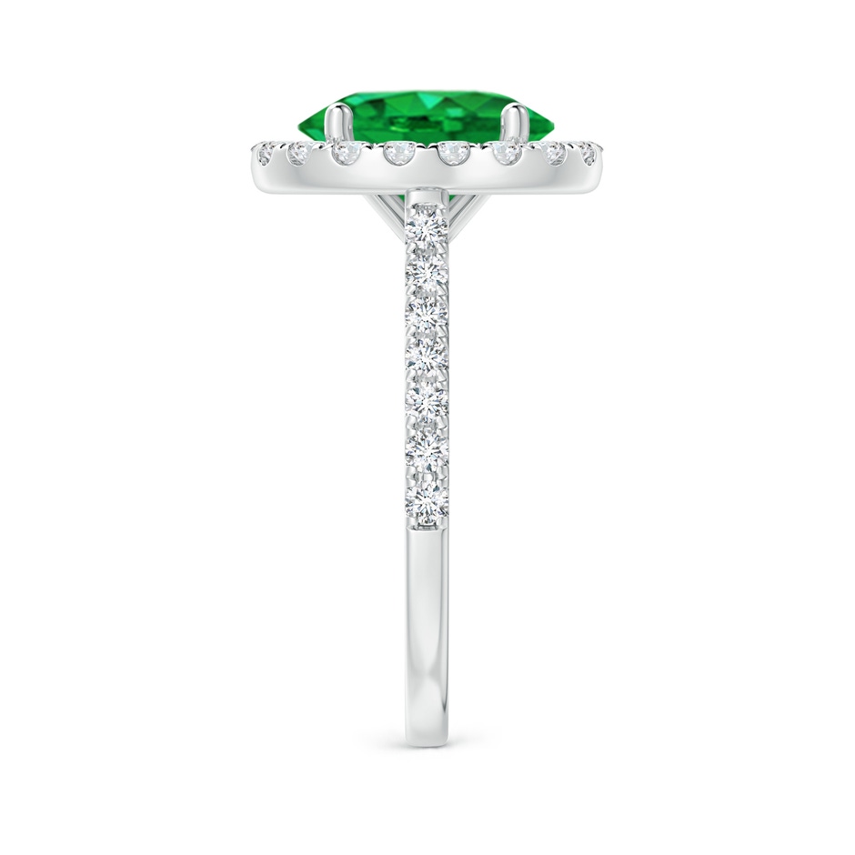10x8mm AAA Oval Emerald Halo Ring with Diamond Accents in White Gold side 299