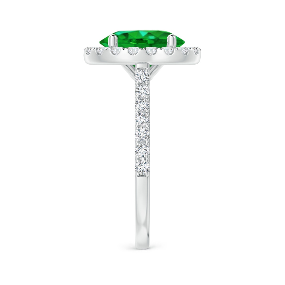 10x8mm AAAA Oval Emerald Halo Ring with Diamond Accents in P950 Platinum side 299