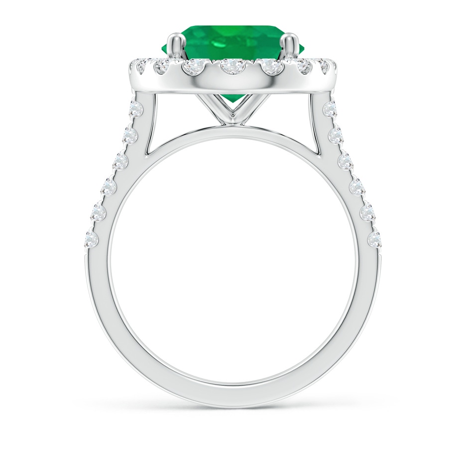 12x10mm AA Oval Emerald Halo Ring with Diamond Accents in P950 Platinum side 199