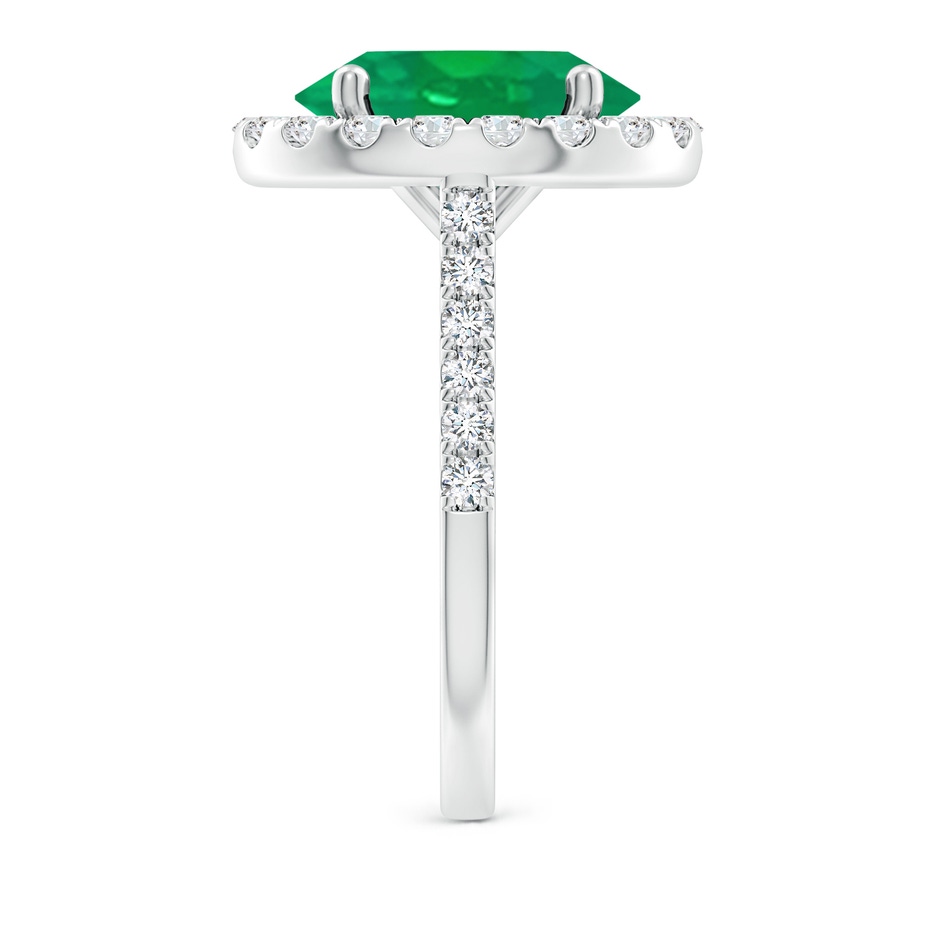 12x10mm AA Oval Emerald Halo Ring with Diamond Accents in P950 Platinum side 299