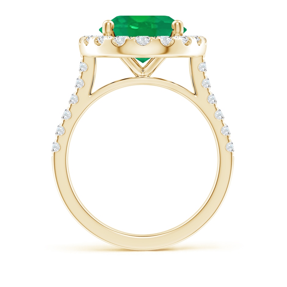 12x10mm AA Oval Emerald Halo Ring with Diamond Accents in Yellow Gold side 199