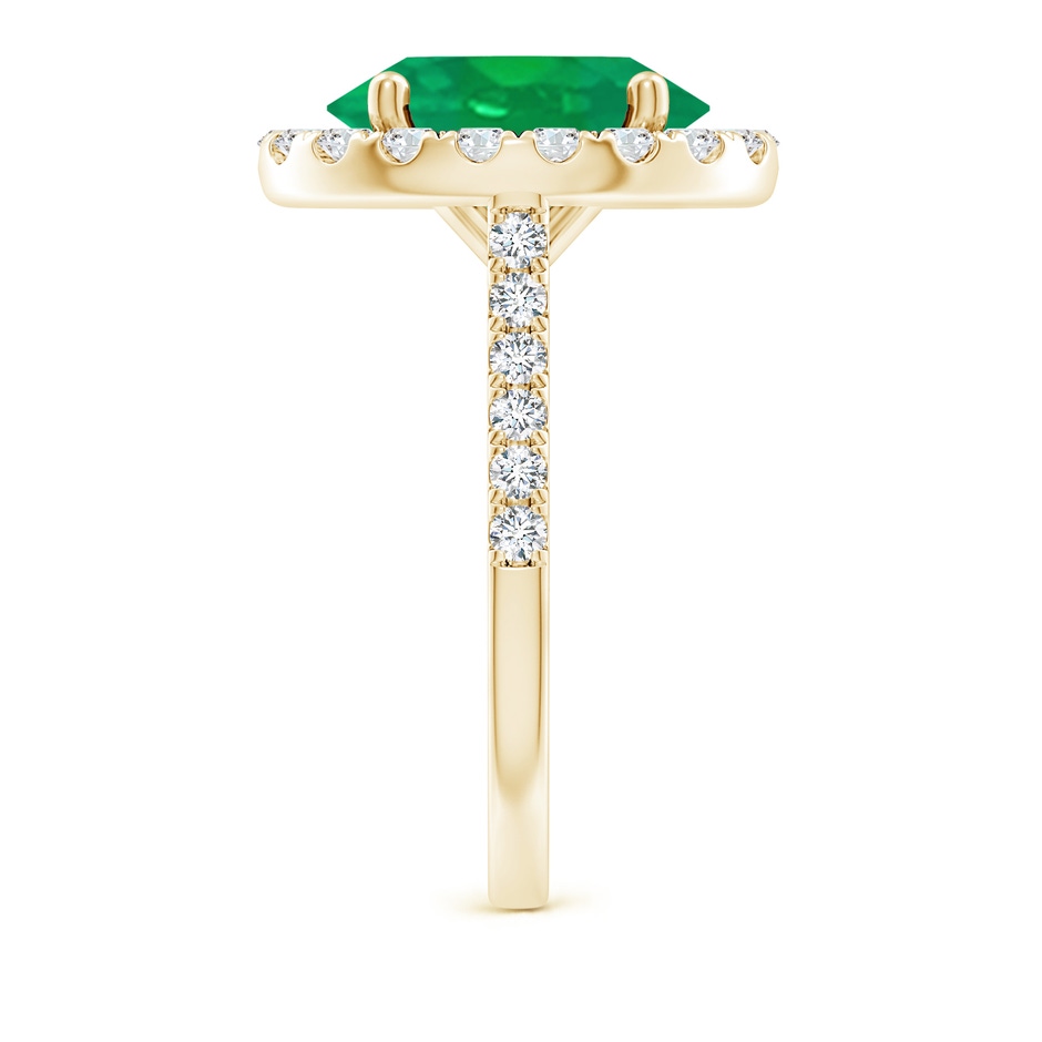 12x10mm AA Oval Emerald Halo Ring with Diamond Accents in Yellow Gold side 299