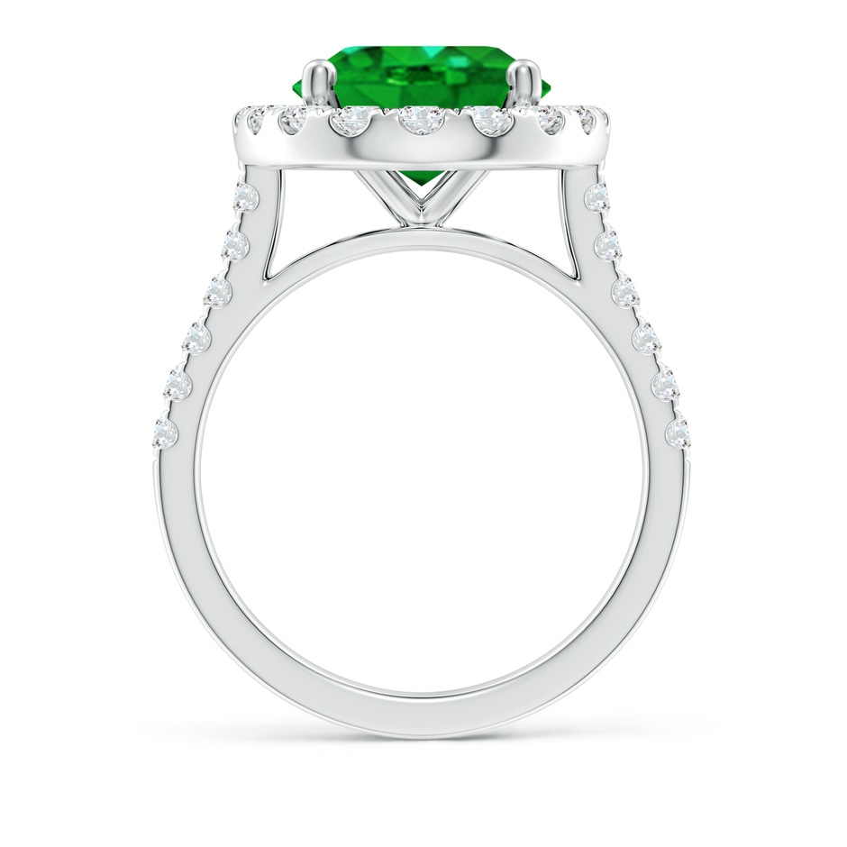 12x10mm AAAA Oval Emerald Halo Ring with Diamond Accents in P950 Platinum side 199