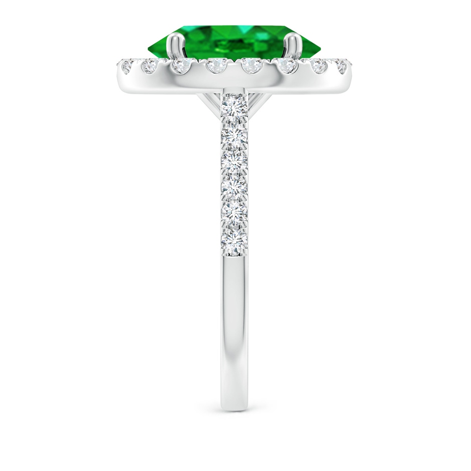 12x10mm AAAA Oval Emerald Halo Ring with Diamond Accents in P950 Platinum side 299