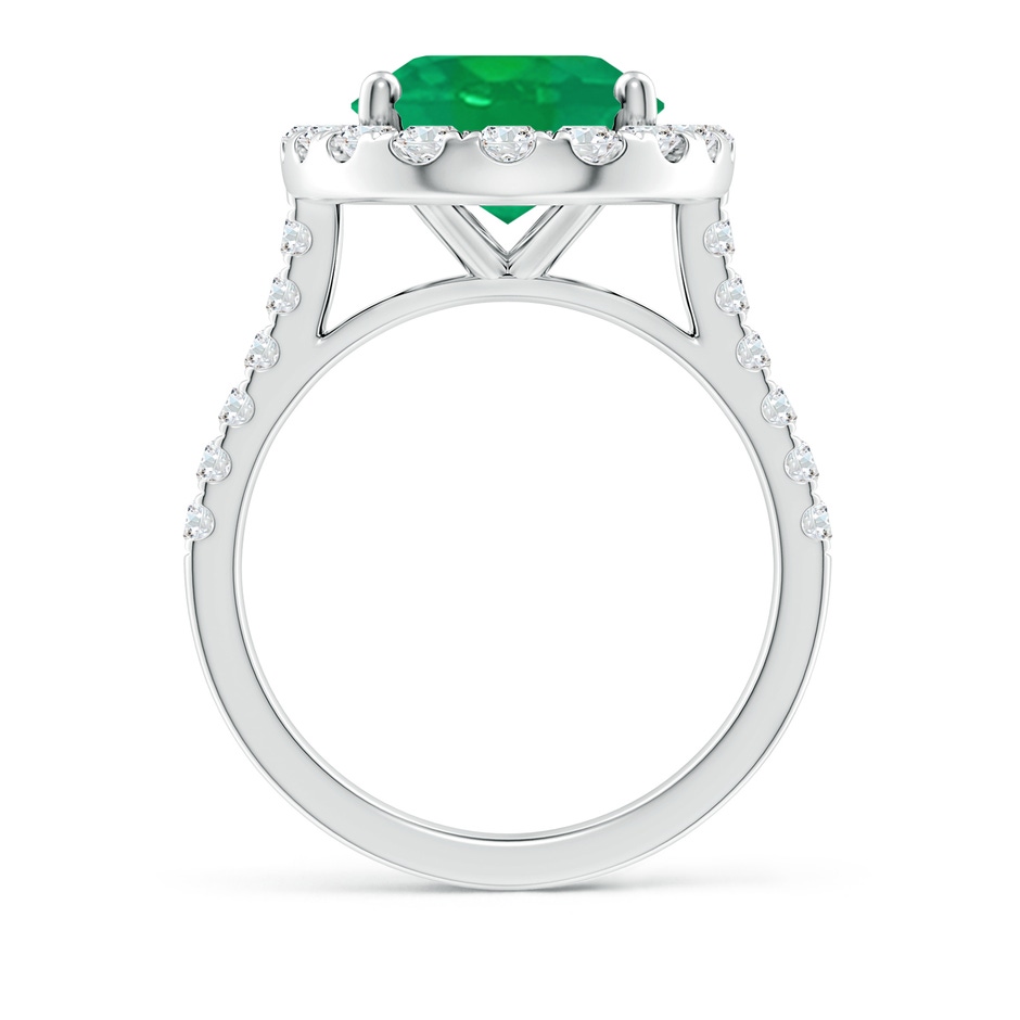 14x10mm AA Oval Emerald Halo Ring with Diamond Accents in P950 Platinum side 199