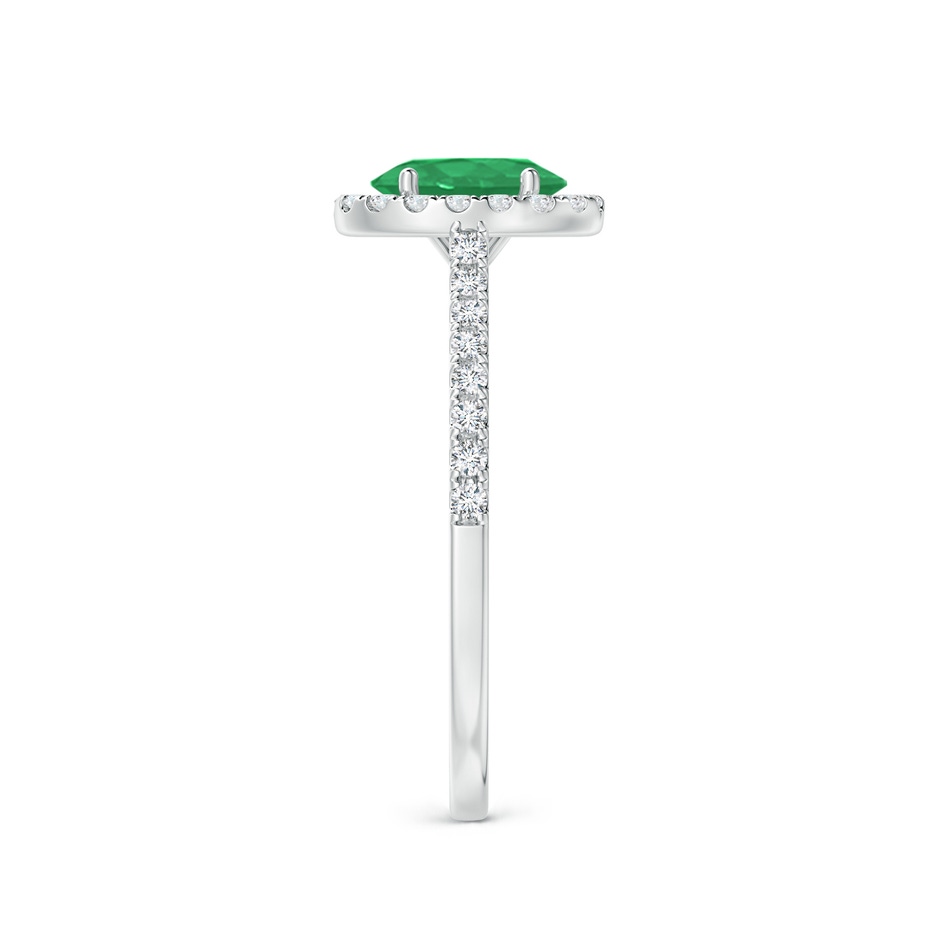 7x5mm A Oval Emerald Halo Ring with Diamond Accents in P950 Platinum side 299