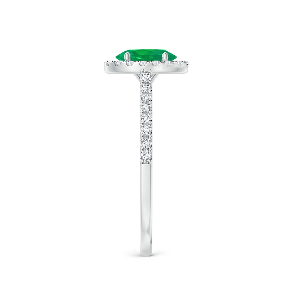 7x5mm AA Oval Emerald Halo Ring with Diamond Accents in White Gold side 299