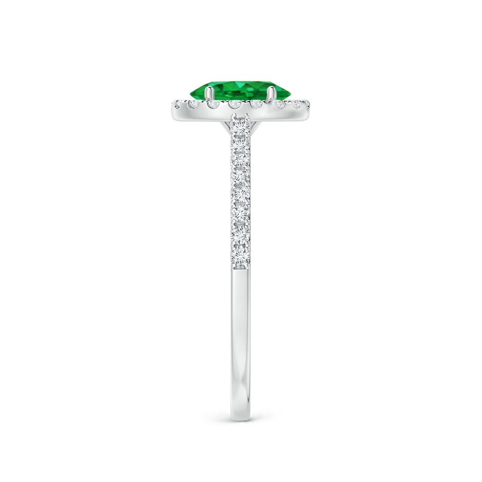 7x5mm AAA Oval Emerald Halo Ring with Diamond Accents in P950 Platinum side 299