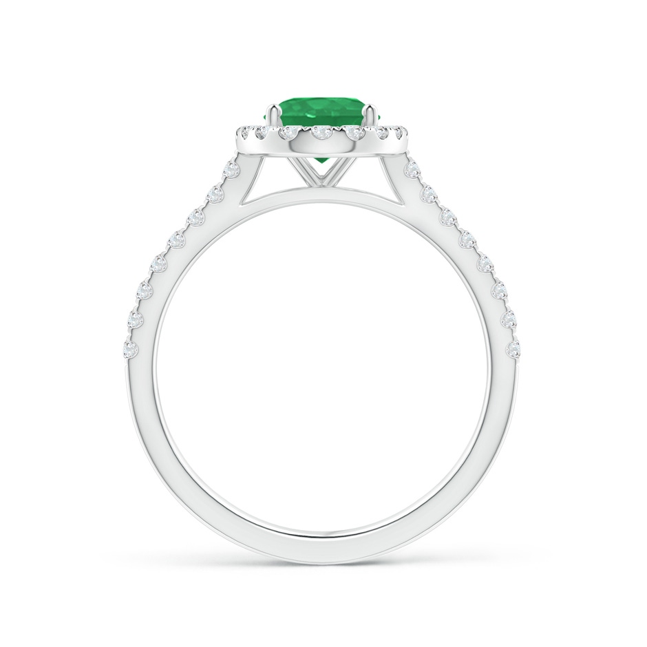 8x6mm A Oval Emerald Halo Ring with Diamond Accents in P950 Platinum side 199