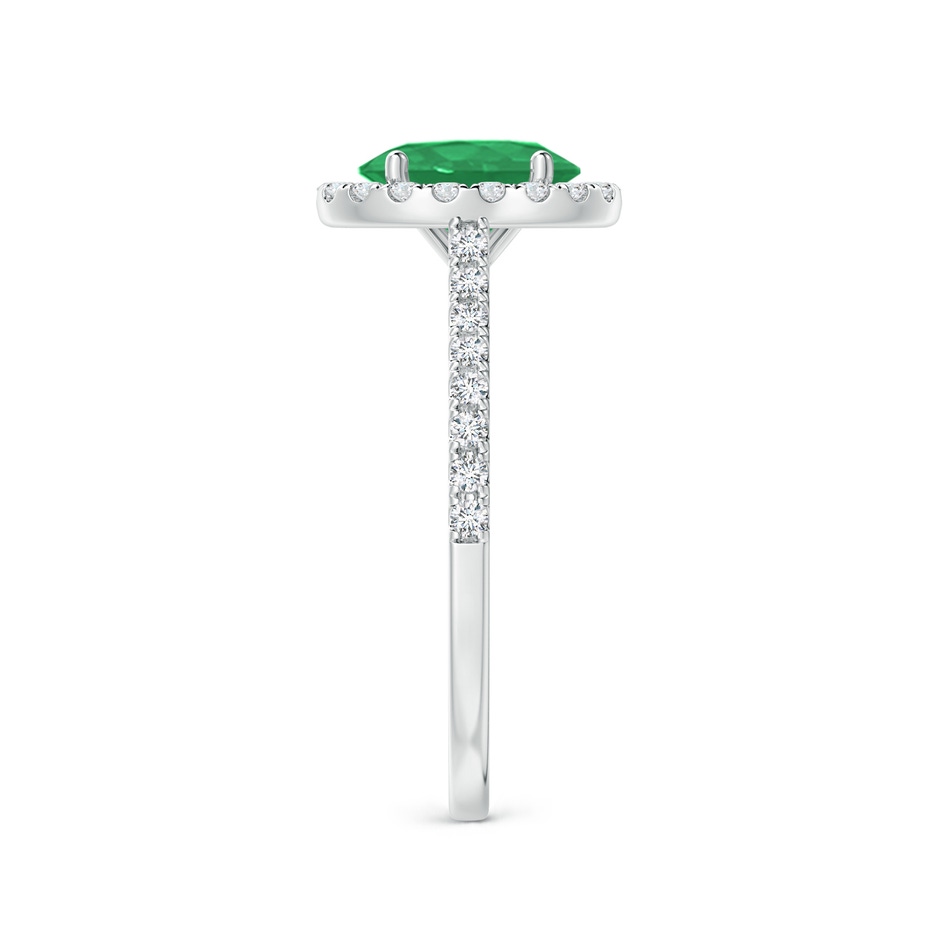 8x6mm A Oval Emerald Halo Ring with Diamond Accents in P950 Platinum side 299