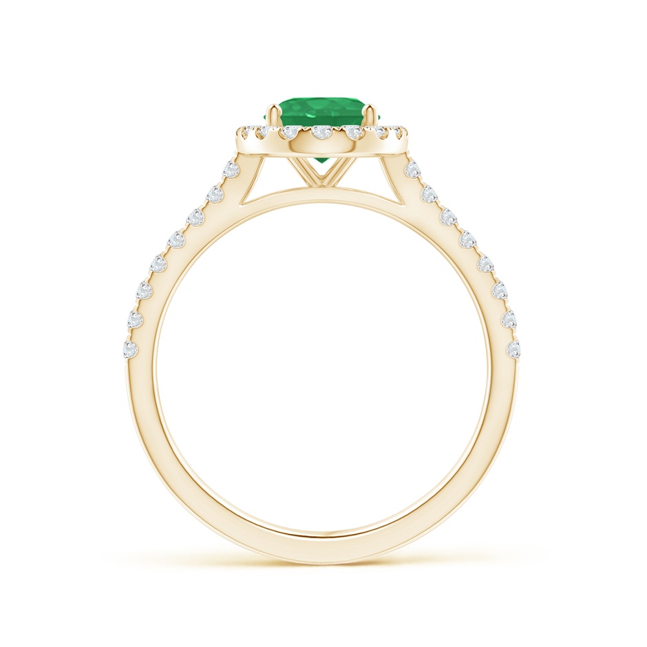 8x6mm A Oval Emerald Halo Ring with Diamond Accents in Yellow Gold side 199