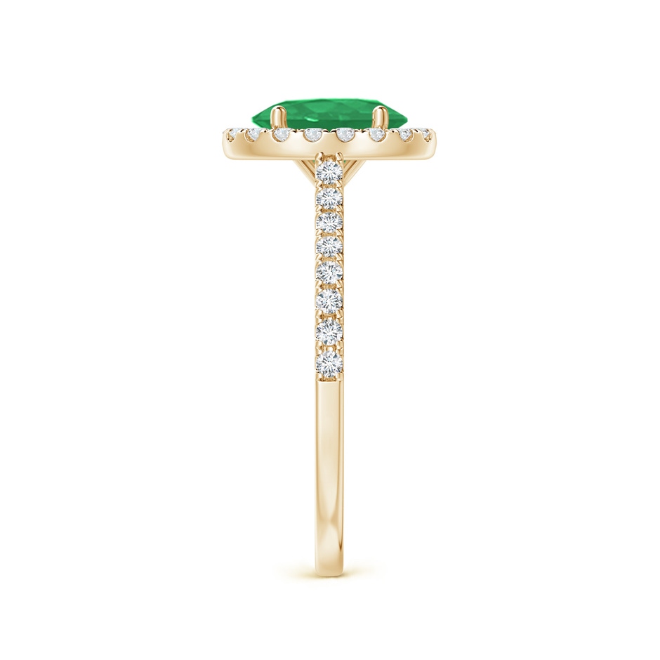 8x6mm A Oval Emerald Halo Ring with Diamond Accents in Yellow Gold side 299