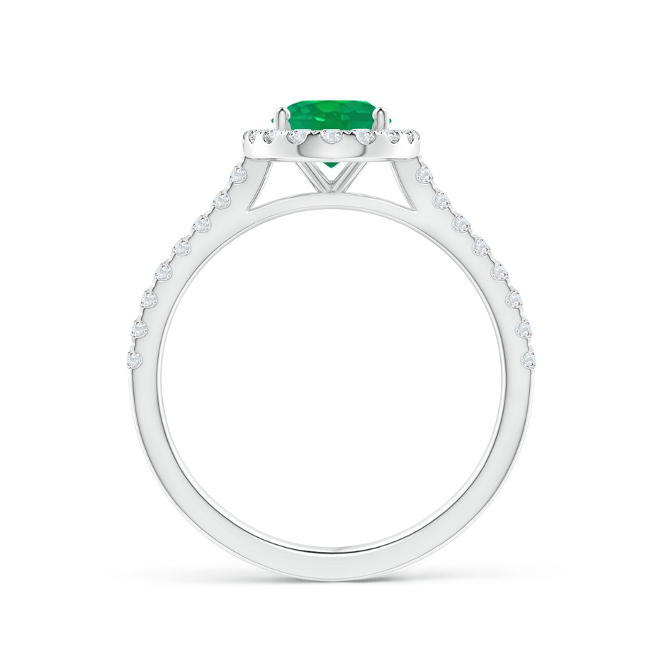 8x6mm AA Oval Emerald Halo Ring with Diamond Accents in P950 Platinum side 199