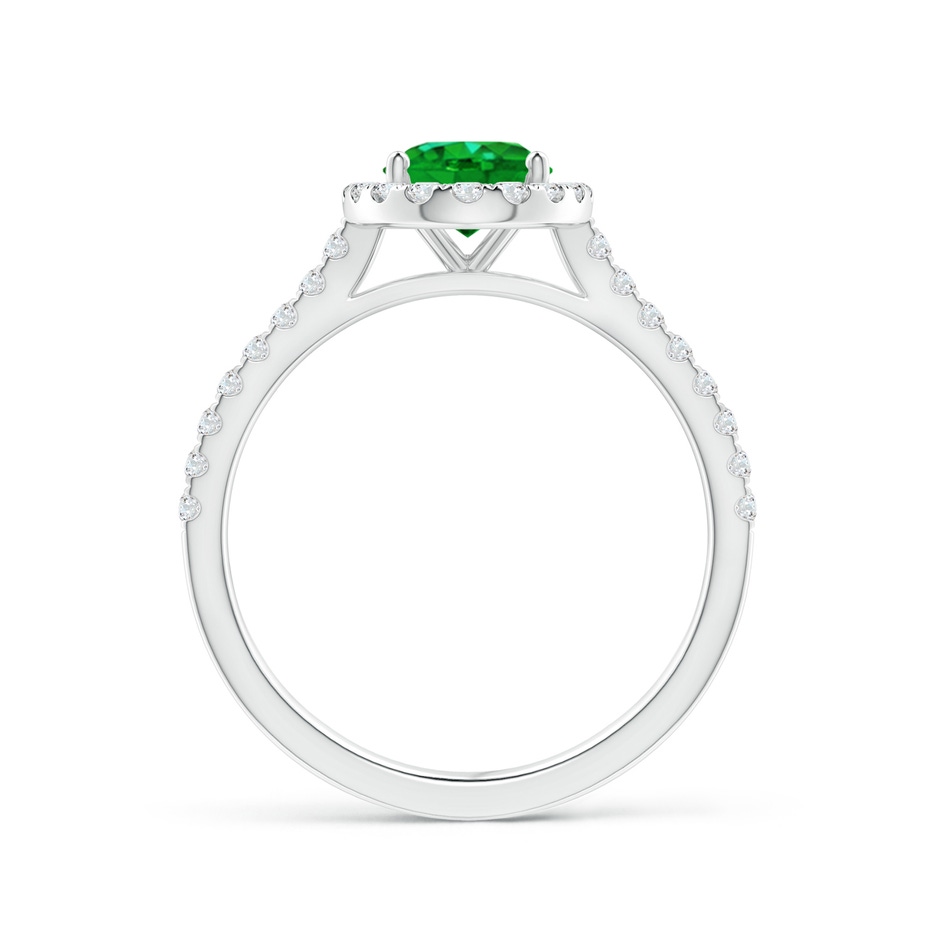 8x6mm AAAA Oval Emerald Halo Ring with Diamond Accents in P950 Platinum side 199