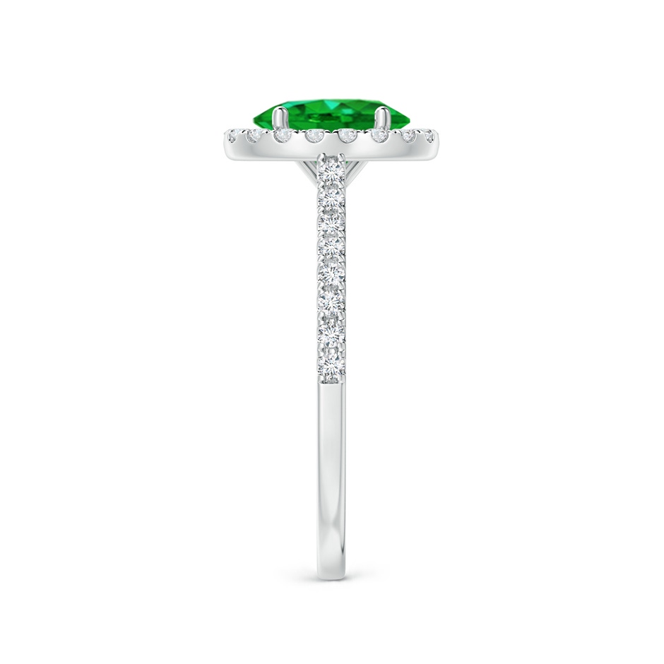 8x6mm AAAA Oval Emerald Halo Ring with Diamond Accents in P950 Platinum side 299