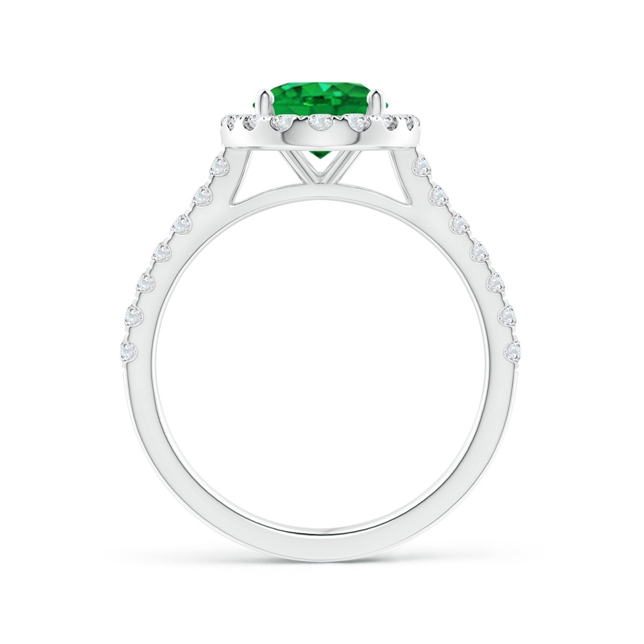 9x7mm AAA Oval Emerald Halo Ring with Diamond Accents in P950 Platinum side 199