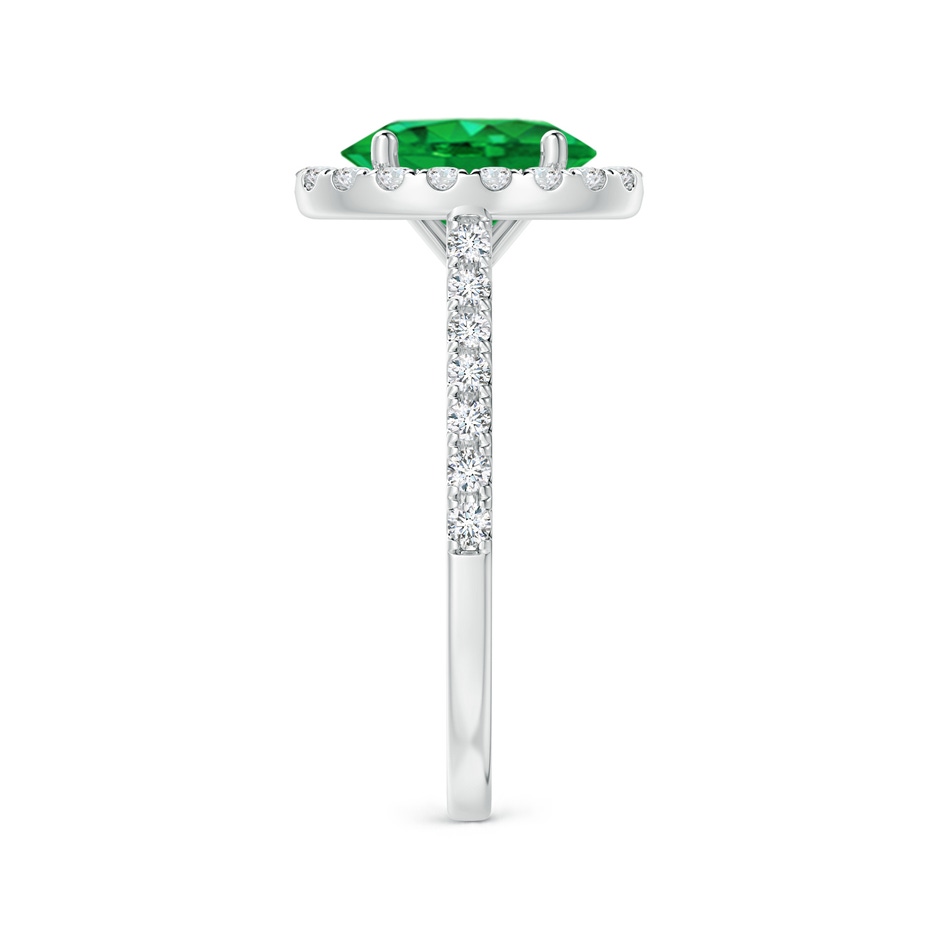 9x7mm AAA Oval Emerald Halo Ring with Diamond Accents in P950 Platinum side 299