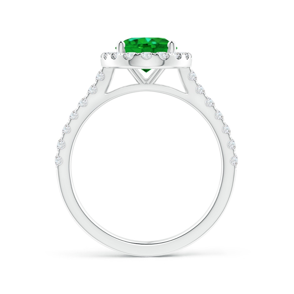 9x7mm AAAA Oval Emerald Halo Ring with Diamond Accents in P950 Platinum side 199