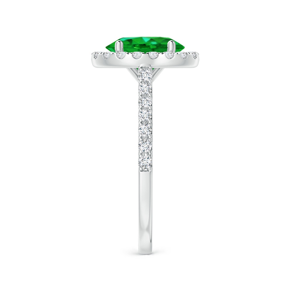 9x7mm AAAA Oval Emerald Halo Ring with Diamond Accents in P950 Platinum side 299
