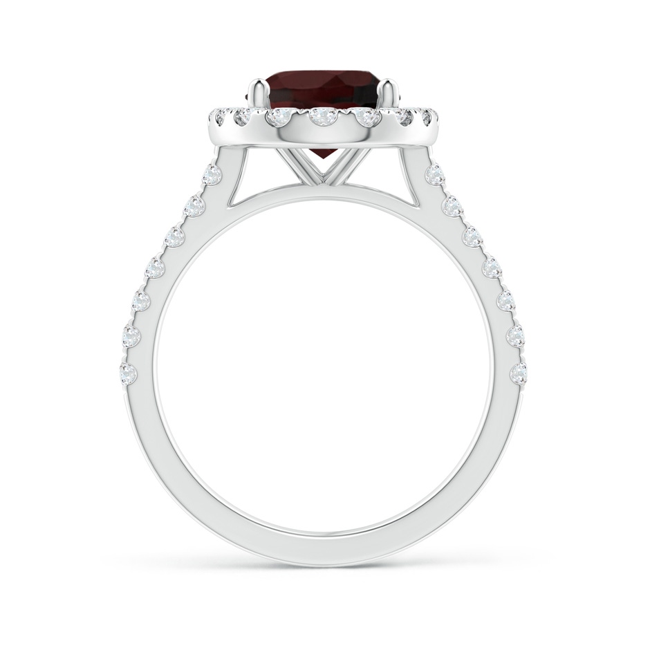 10x8mm A Oval Garnet Halo Ring with Diamond Accents in P950 Platinum side-1