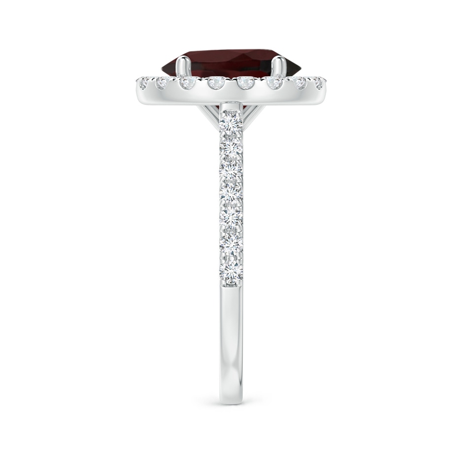 10x8mm A Oval Garnet Halo Ring with Diamond Accents in P950 Platinum side-2
