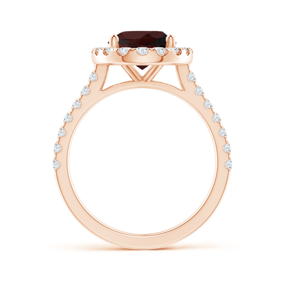 10x8mm A Oval Garnet Halo Ring with Diamond Accents in Rose Gold side-1