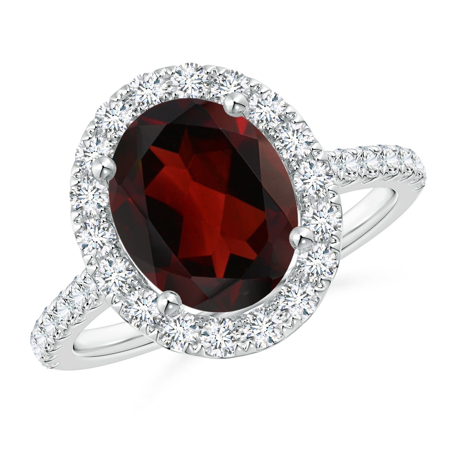 AA - Garnet / 3.62 CT / 14 KT White Gold