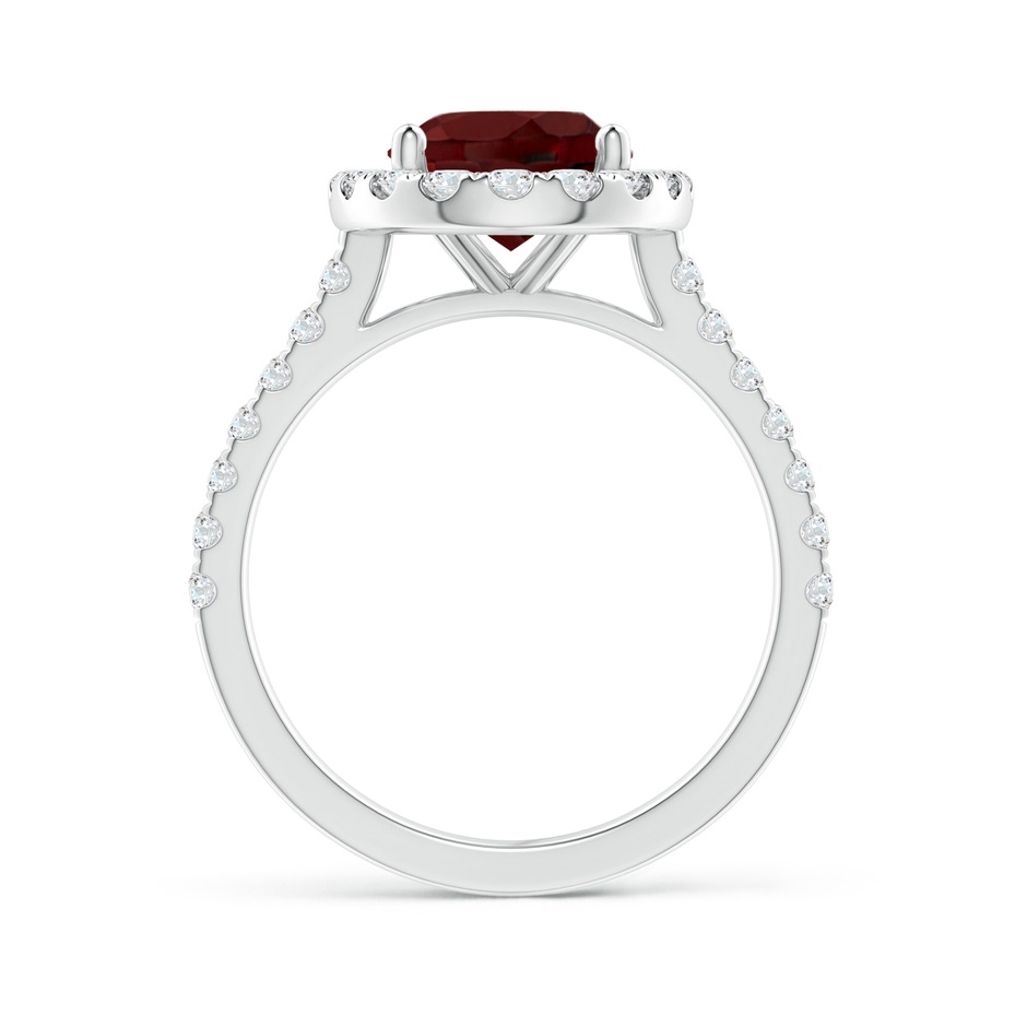 10x8mm AAA Oval Garnet Halo Ring with Diamond Accents in P950 Platinum side-1