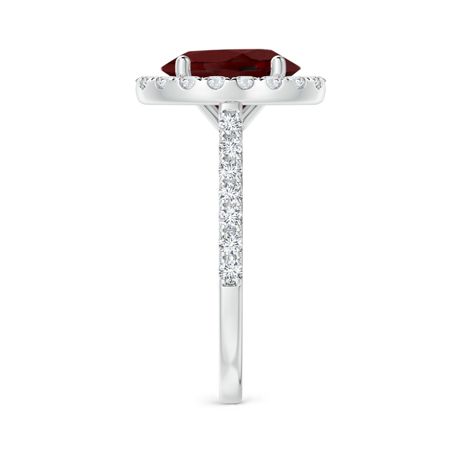 10x8mm AAA Oval Garnet Halo Ring with Diamond Accents in P950 Platinum side-2