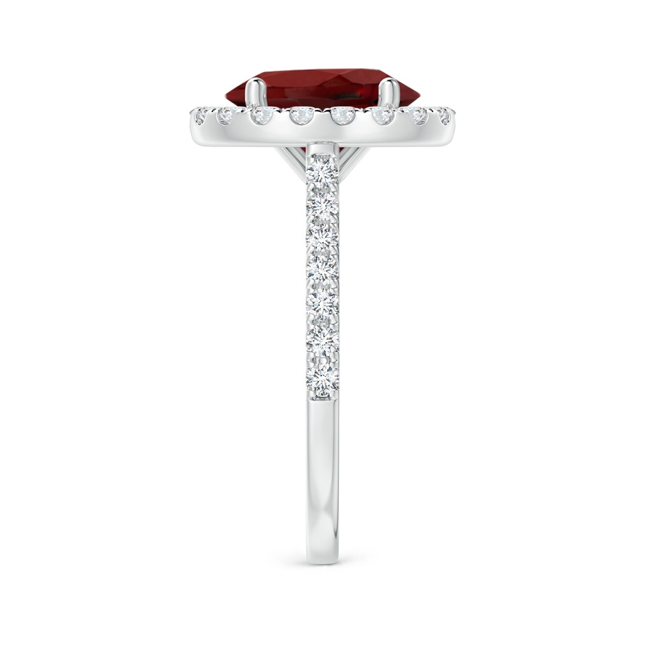 10x8mm AAAA Oval Garnet Halo Ring with Diamond Accents in P950 Platinum side-2