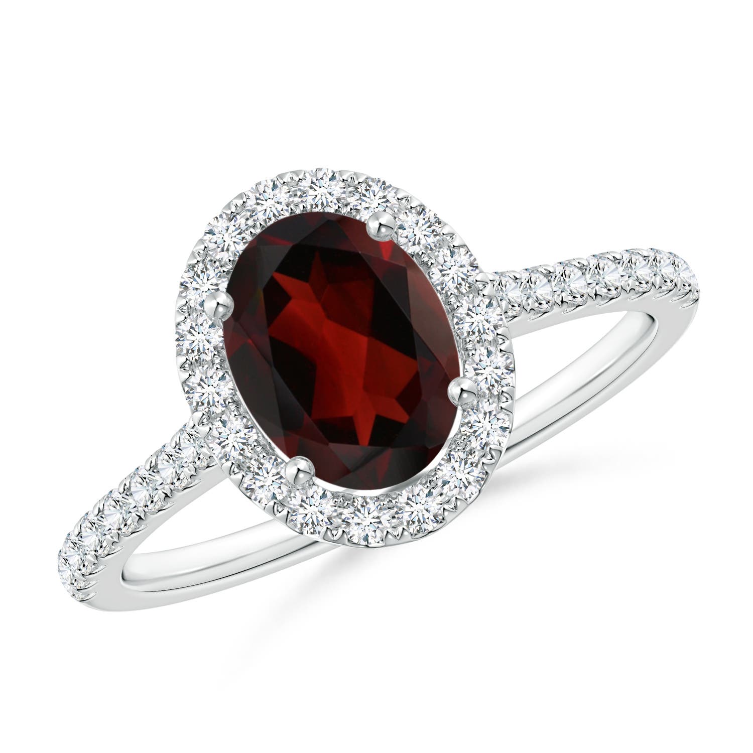 AA - Garnet / 1.79 CT / 14 KT White Gold