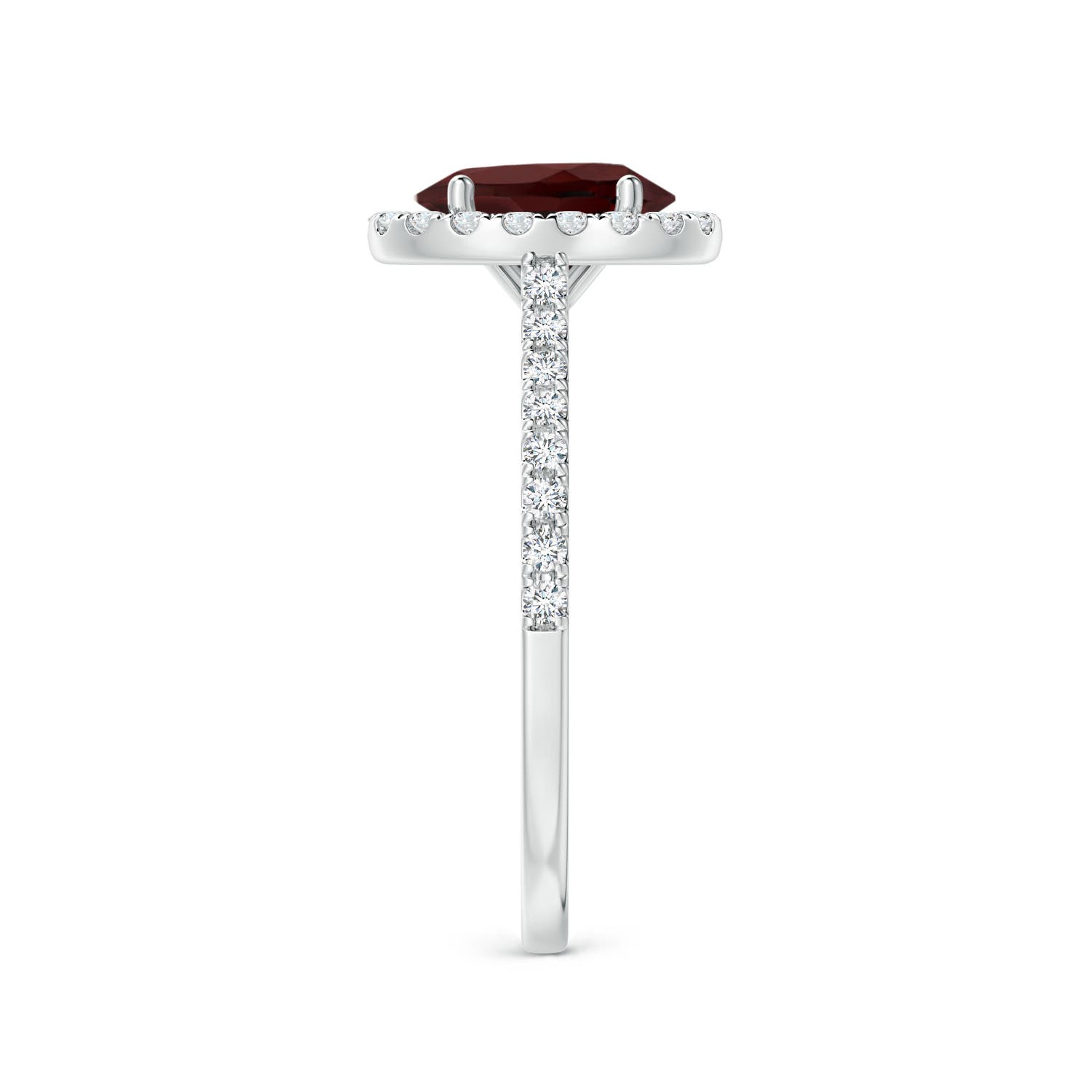 AA - Garnet / 1.79 CT / 14 KT White Gold