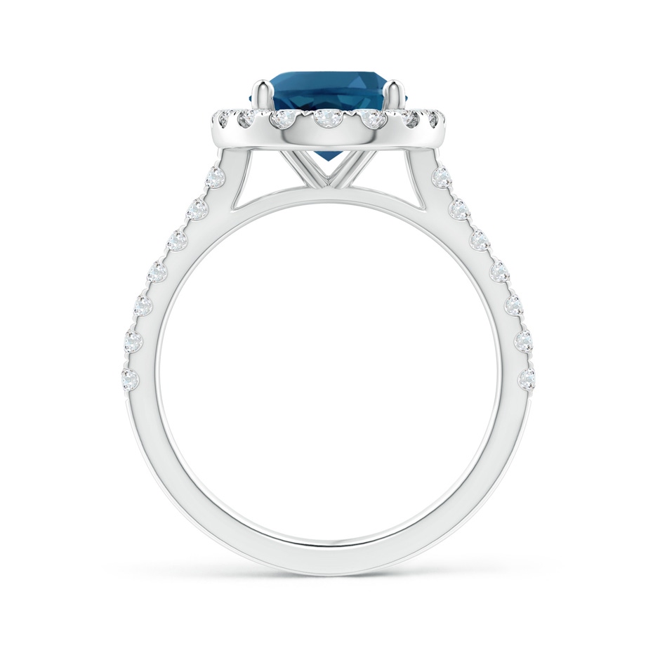 10x8mm AAA Prong-Set Oval London Blue Topaz Halo Ring with Diamond Accents in 18K White Gold side 199