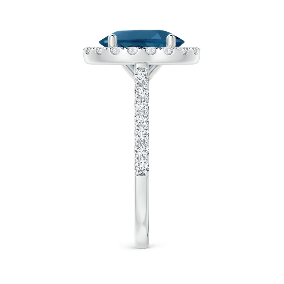 10x8mm AAA Prong-Set Oval London Blue Topaz Halo Ring with Diamond Accents in 18K White Gold side 299