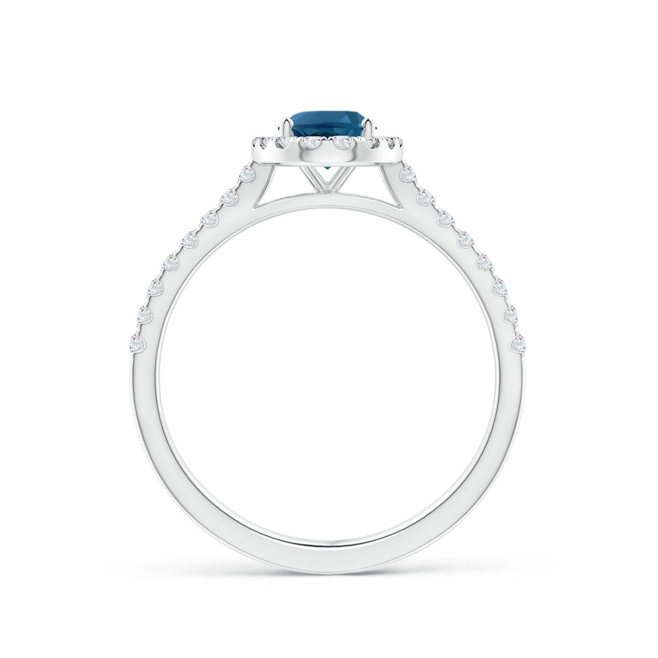 7x5mm AAA Prong-Set Oval London Blue Topaz Halo Ring with Diamond Accents in White Gold side 199