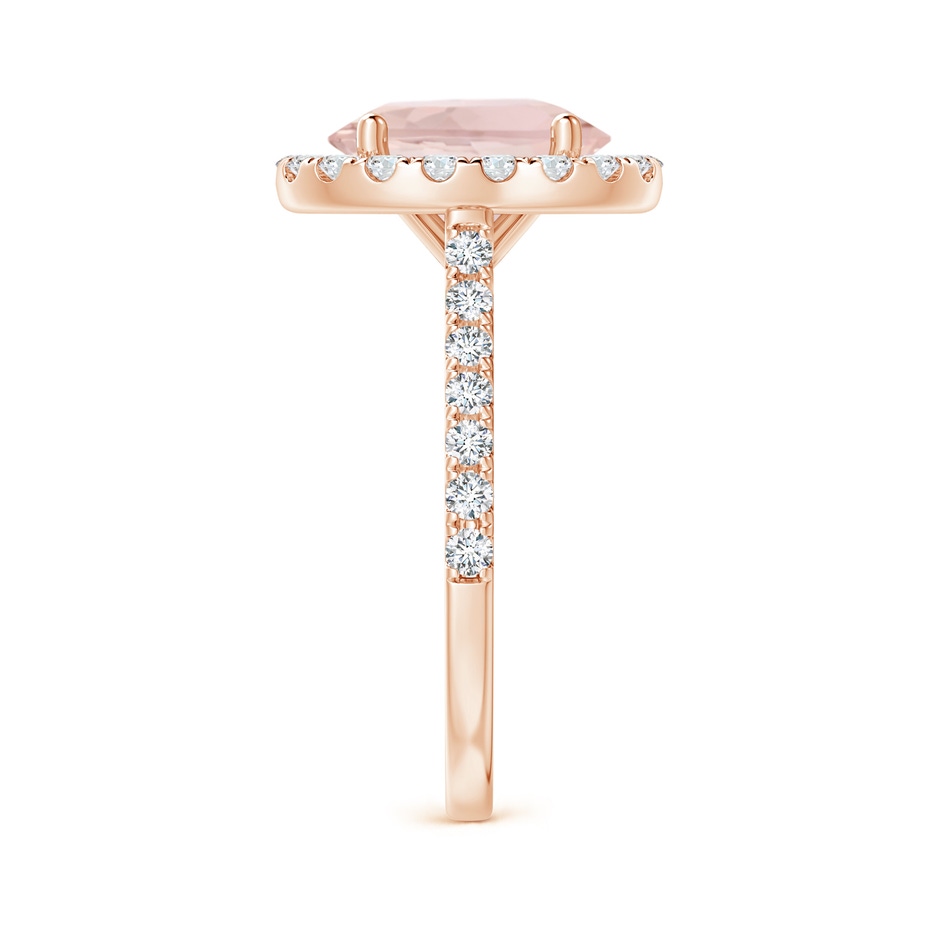 10x8mm A Oval Morganite Halo Ring with Diamond Accents in 18K Rose Gold side 299