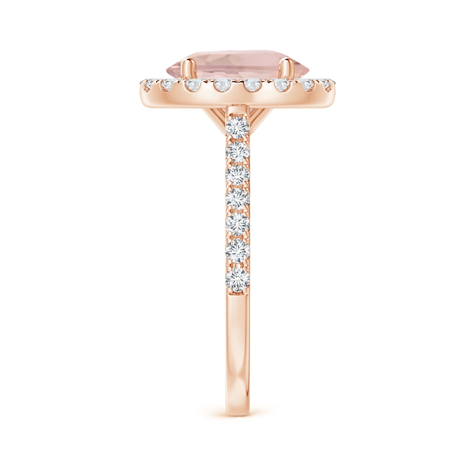 10x8mm AA Oval Morganite Halo Ring with Diamond Accents in Rose Gold side 299