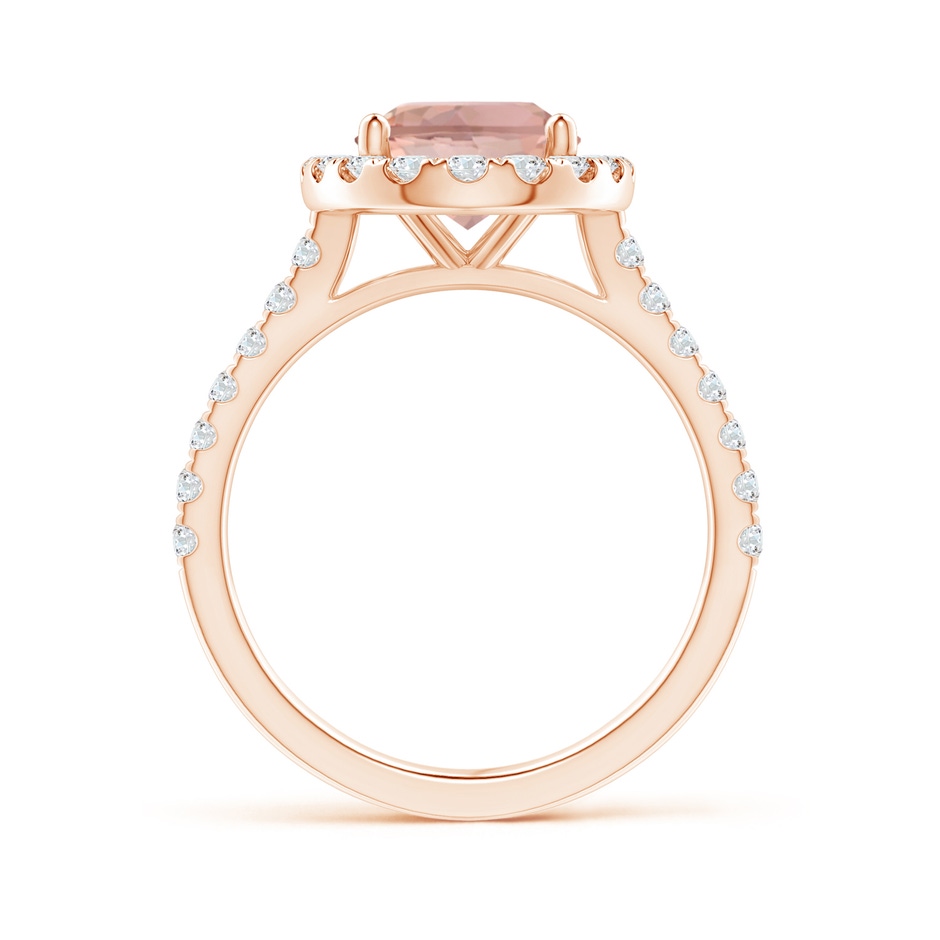 10x8mm AAAA Oval Morganite Halo Ring with Diamond Accents in 18K Rose Gold side 199