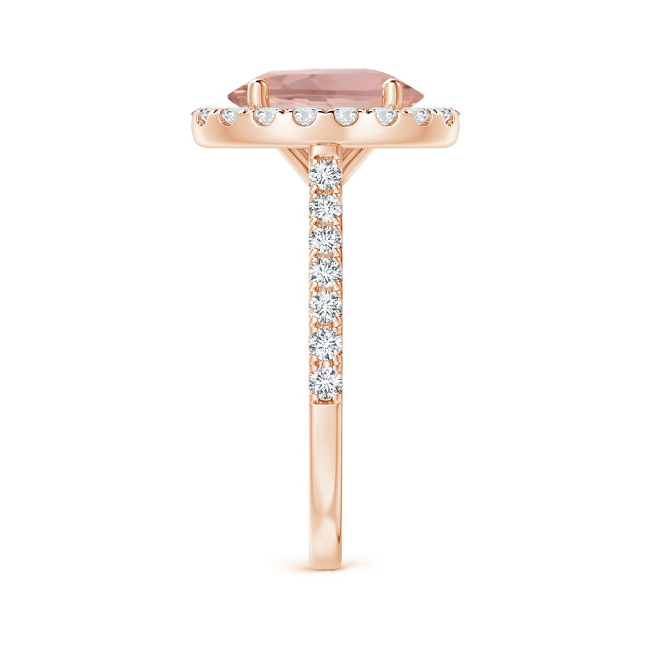 10x8mm AAAA Oval Morganite Halo Ring with Diamond Accents in 18K Rose Gold side 299