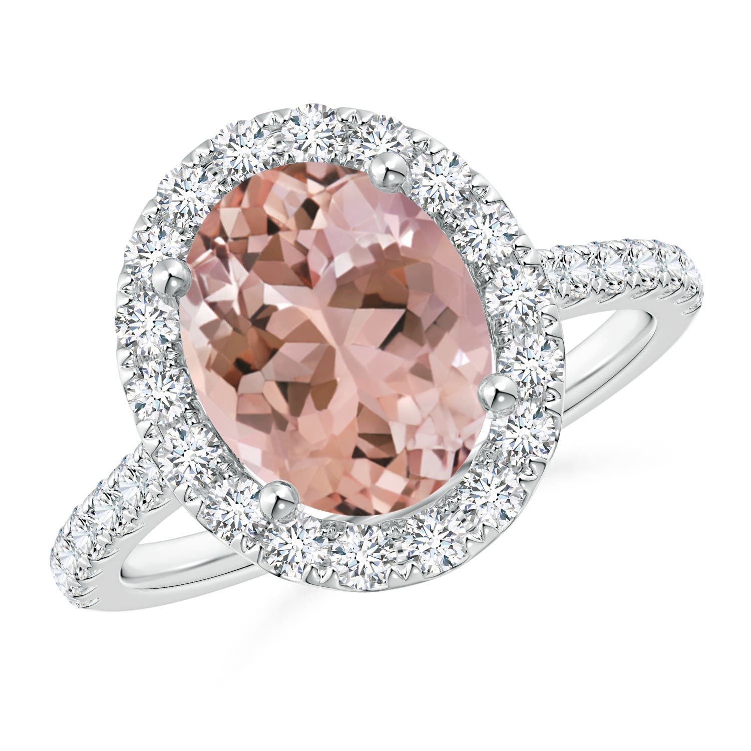 AAAA - Morganite / 3.17 CT / 14 KT White Gold